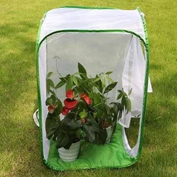 RESTCLOUD 36" Large Monarch Butterfly Habitat, Giant Collapsible Insect Mesh Cage Terrarium Pop-up 24 x 24 x 36 Inches