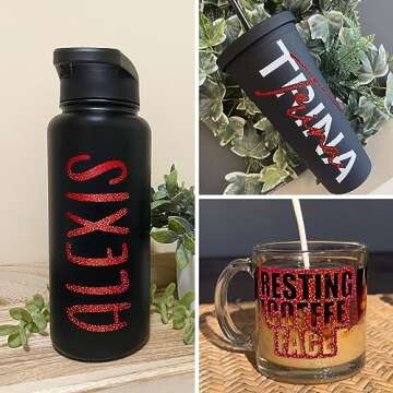 TECKWRAP Holographic Sparkle Vinyl, 1ft x 5ft, Red