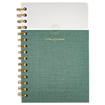 Promptly Journals, A Year of Gratitude (Sea Foam, Linen) - Guided Gratitude Journal, Daily Journal P...