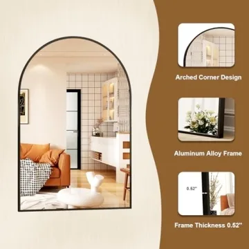 HARRITPURE 20x30 Arched Bathroom Mirror for Elegant Spaces