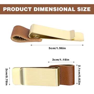 Giantree Pen Loop Holder, 4Pcs Metal Pen Holder Notebook Leather Retro Notebook Pen Holder Pen Loop with Clips for Journal Notebook Planner Clipboard Office Pocket Calendar Magazines