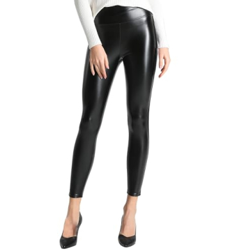 Tagoo Women's Stylish Faux Leather Leggings for Comfort