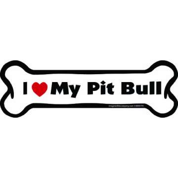 Imagine This Bone Car Magnet: I Love My Pit Bull - Perfect Gift!