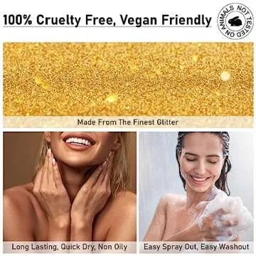 Pjordo Body Glitter Spray - Shimmering Gold Finish for Glam