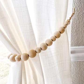 ZILucky Natural Wood Curtain Tie Backs for Any Decor