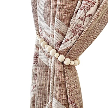 ZILucky Natural Wood Curtain Tie Backs for Any Decor