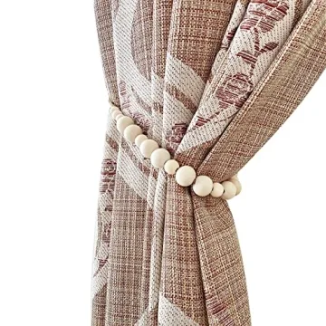 ZILucky Natural Wood Curtain Tie Backs for Any Decor
