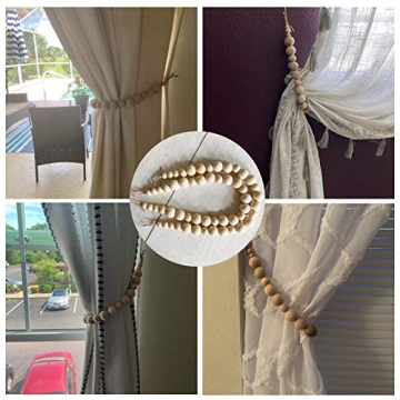 ZILucky Natural Wood Curtain Tie Backs for Any Decor