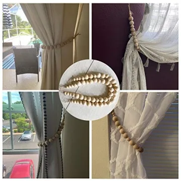 ZILucky Natural Wood Curtain Tie Backs for Any Decor