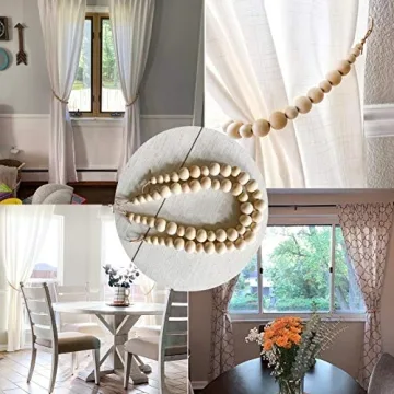 ZILucky Natural Wood Curtain Tie Backs for Any Decor