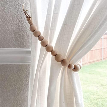 ZILucky Natural Wood Curtain Tie Backs for Any Decor