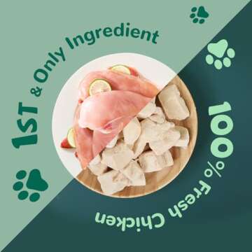 PAWUP Freeze Dried Cat Treats, Raw Chicken Food for Dogs Cats, Single Ingredient, High Protein Natur...