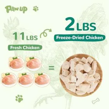PAWUP Freeze Dried Cat Treats, Raw Chicken Food for Dogs Cats, Single Ingredient, High Protein Natural Healthy Topper, 3.8 oz