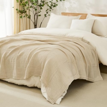 ACCOTIA Cotton Muslin Soft Lightweight Throw Blanket