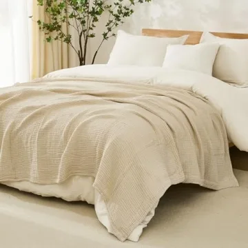 ACCOTIA Cotton Muslin Soft Lightweight Throw Blanket
