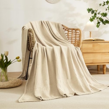 ACCOTIA Cotton Muslin Soft Lightweight Throw Blanket