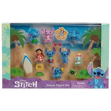 Disney’s Lilo & Stitch Deluxe Figure Set, 13-Piece Set, Officially Licensed Kids Toys for Ages 3 Up by Just Play