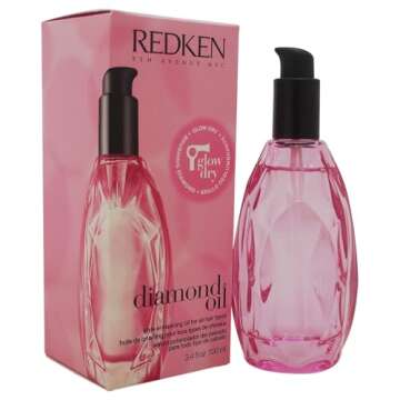 Redken Diamond Oil Glow Dry | For All Hair Types | Style Enhancing Oil Adds Shine & Protects From Heat Damage | 3.4 Fl Oz