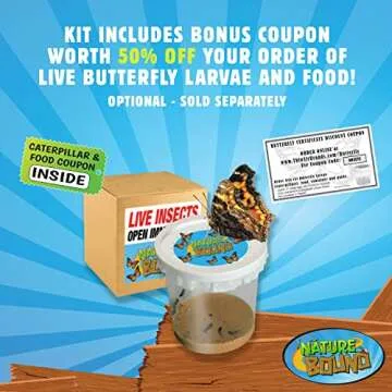 Nature Bound Butterfly Growing Kit - Live Caterpillar to Butterfly Project for Kids - Includes Voucher for Caterpillars, Green Pop-Up Enclosure, and STEM Learning Guide