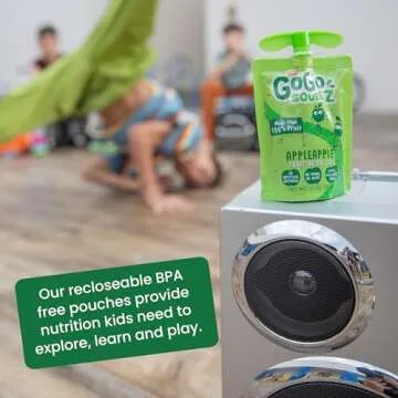 GoGo squeeZ Applesauce and Fruit Puree, Apple Apple, 3.2 oz (Pack of 18), Unsweetened Fruit Snacks for Kids, Gluten Free, Nut Free and Dairy Free, Recloseable Cap, BPA Free Pouches