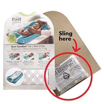 The First Years Newborn to Toddler Baby Bath Tub - Convertible 3-in-1 Baby Tub with Removable Sling - Ages 0 to 24 Months - Sure Comfort - Pink