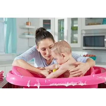 The First Years Newborn to Toddler Baby Bath Tub - Convertible 3-in-1 Baby Tub with Removable Sling - Ages 0 to 24 Months - Sure Comfort - Pink