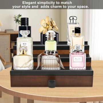 Wooden Cologne Organizer for Men - 3 Tier Stand
