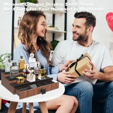 Wooden Cologne Organizer for Men - 3 Tier Stand