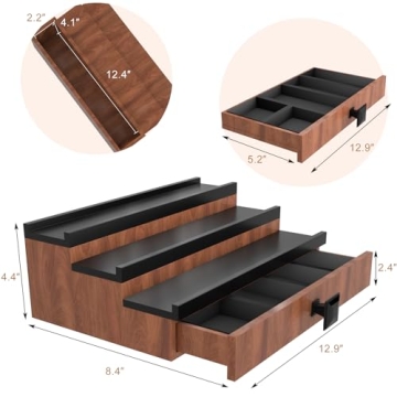 Wooden Cologne Organizer for Men - 3 Tier Stand
