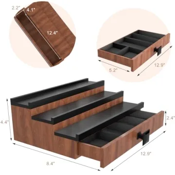 Wooden Cologne Organizer for Men - 3 Tier Stand