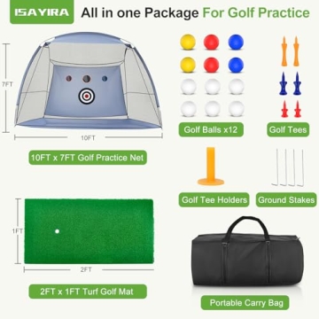 10x7ft Golf Practice Net for Backyard and Indoor Training