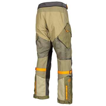 KLIM Men's Baja S4 Hot Weather Adventure Motorcycle Pants - Size 32 - Sage - Strike Orange