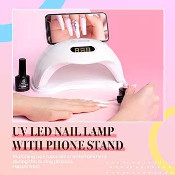 Beetles LED Nail Lamp, Anti Aging Nail Light Curing Gel Nail Polish Gel Set/Base Gel/Top Coat/Poly Nail Gel Extension for Professional Nail Art Design Salon DIY at home