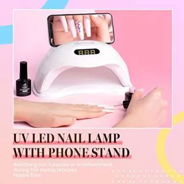 Beetles LED Nail Lamp, Anti Aging Nail Light Curing Gel Nail Polish Gel Set/Base Gel/Top Coat/Poly Nail Gel Extension for Professional Nail Art Design Salon DIY at home
