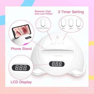 Beetles LED Nail Lamp, Anti Aging Nail Light Curing Gel Nail Polish Gel Set/Base Gel/Top Coat/Poly Nail Gel Extension for Professional Nail Art Design Salon DIY at home