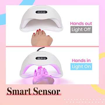 Beetles LED Nail Lamp, Anti Aging Nail Light Curing Gel Nail Polish Gel Set/Base Gel/Top Coat/Poly Nail Gel Extension for Professional Nail Art Design Salon DIY at home