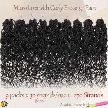 Beverlee Micro Locs Crochet Hair 12 Inch soft locs with curly ends 9 Packs Boho Soft Locs Style Mini Locs Twist Hair Synthetic micro locs extensions goddess Crochet Locs For Black Women