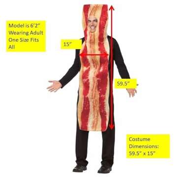 Rasta Imposta Bacon Strip Costume - Hilarious Fun Wear