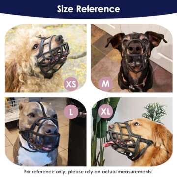 Dog Muzzle, Breathable Basket Muzzles for Small, Medium, Large and X-Large Dogs, Stop Biting, Barking and Chewing (XXL - Dane, Black)