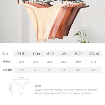 DEANGELMON Seamless G-string Thongs for Women - No Show Thong Underwear Low Rise Stretch Panties Workout Pack (8P1,XL-NEW)