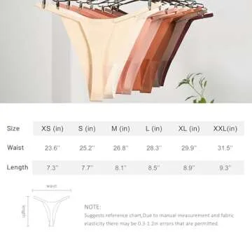 DEANGELMON Seamless G-string Thongs for Women - No Show Thong Underwear Low Rise Stretch Panties Workout Pack (8P1,XL-NEW)