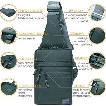 Stylish TECEUM Tactical Bag for Concealed Carry Needs