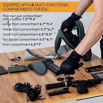 Stylish TECEUM Tactical Bag for Concealed Carry Needs