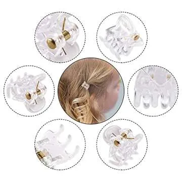 YOHAMA 36 PCS Clear Mini Hair Claw Clips For All Ages