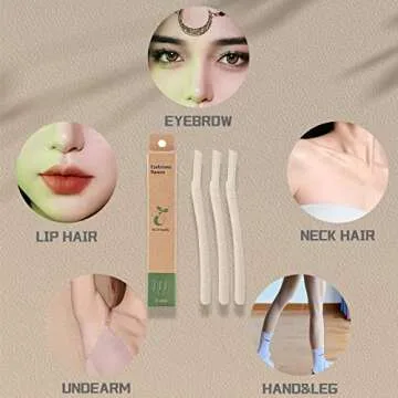 EZ Eyebrow Razor - 6pcs Eco Friendly Face Razors for Women, Biodegradable Dermaplane Razor Face Shaver for Women Face and Body Use, Multipurpose Facial Hair Removal Blades Tool
