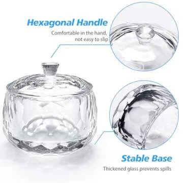 Round Crystal Clear Glass Dappen Dish for Nail Art