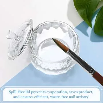 Round Crystal Clear Glass Dappen Dish for Nail Art