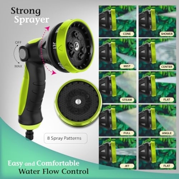 Heavy Duty Garden Hose Reel Cart with Nozzle & Cover 250ft