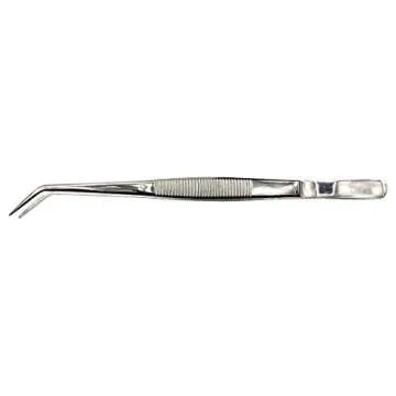 HTS 171C6 6.25" Curved Stainless Steel College Tweezers
