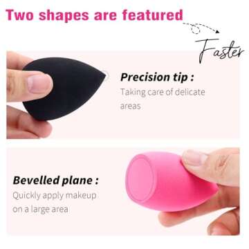 Foonbe 3Pcs Soft Makeup Sponges Set for Liquid Foundation, Cream, and Powder, Latex Free Blender Beauty Sponge, Durable Foundation Puff, Dry & Wet Use Make up Sponges for Face, Beauty Gift Set